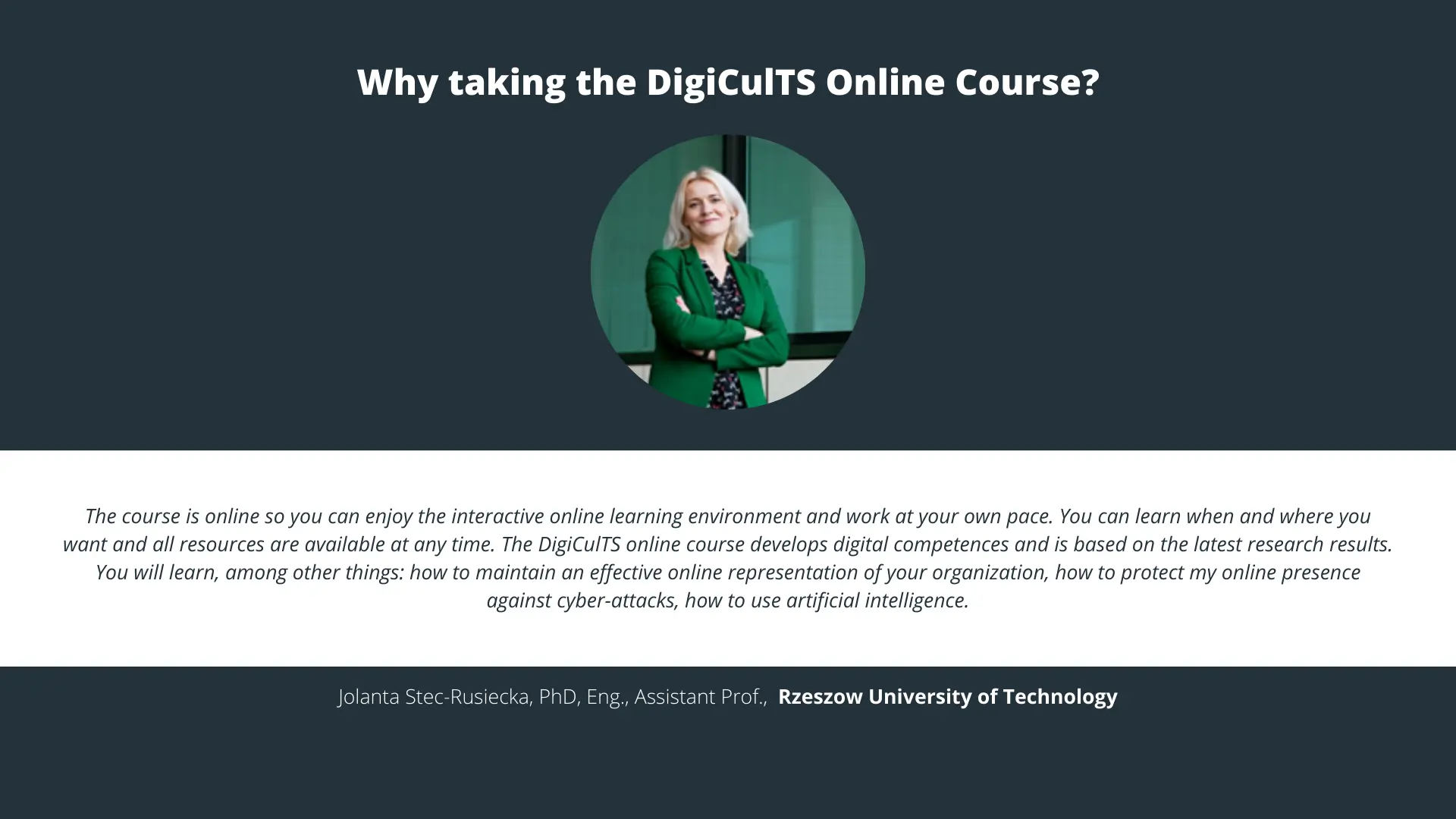 Why taking the DigiCulTS Online Course