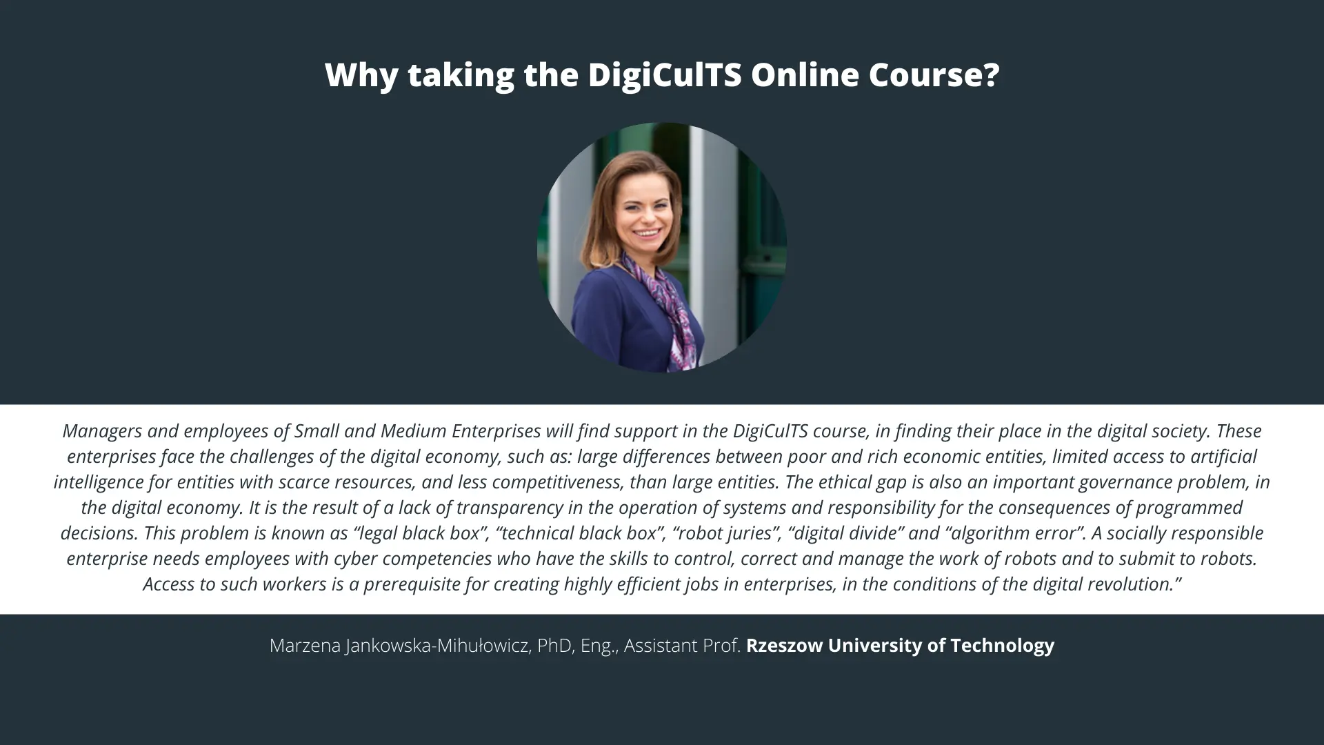 Why taking the DigiCulTS Online Course(4)